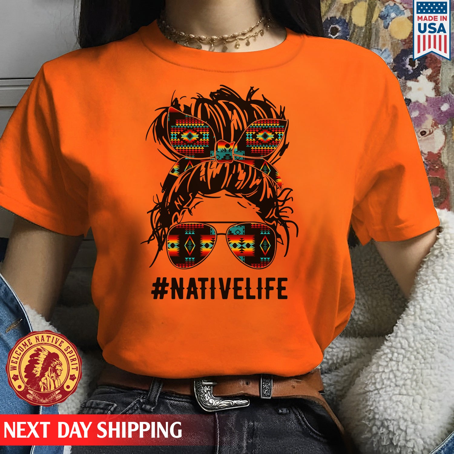 American Indian Tribe Indigenous Native Life Girl Pattern Style Shirt 057