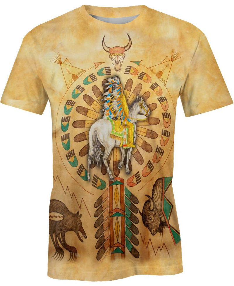 Yellow Native Horse 3D Hoodie - Native American Pride Shop