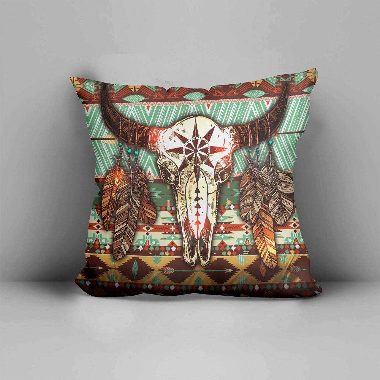 Buffalo Pattern Native American Pillow Cover WCS