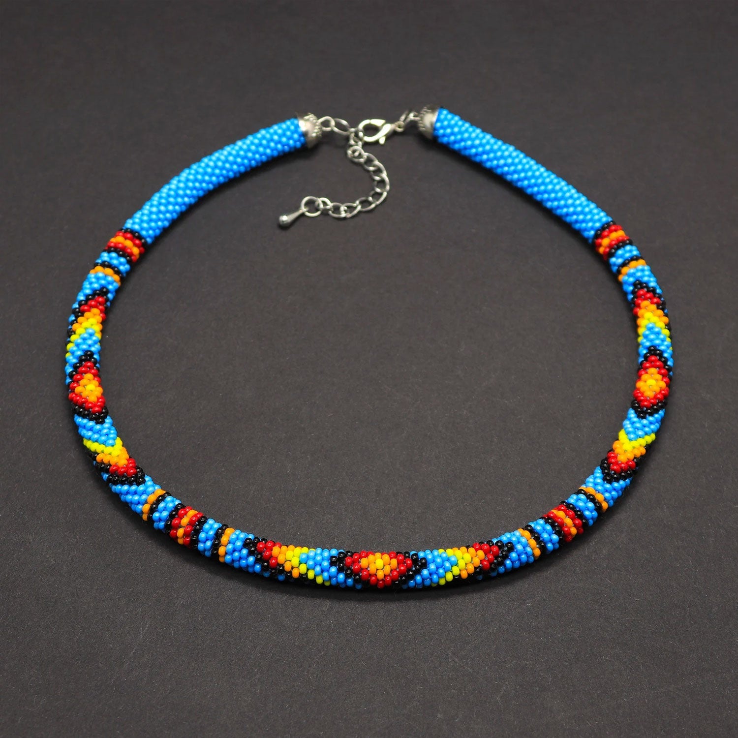Inspired Beaded Handmade Necklace Unisex With Native American Style