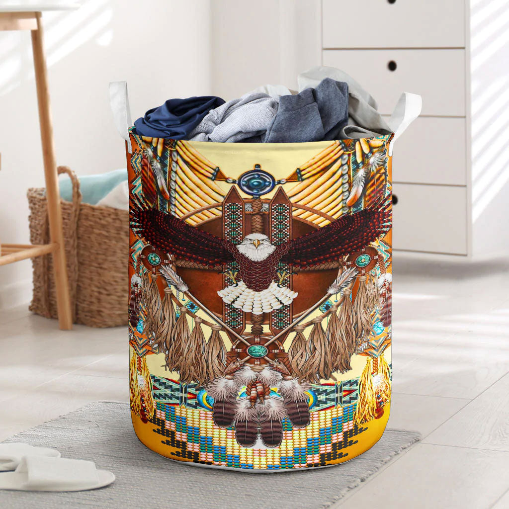 Yellow Dream Catcher Eagle Laundry Basket WCS