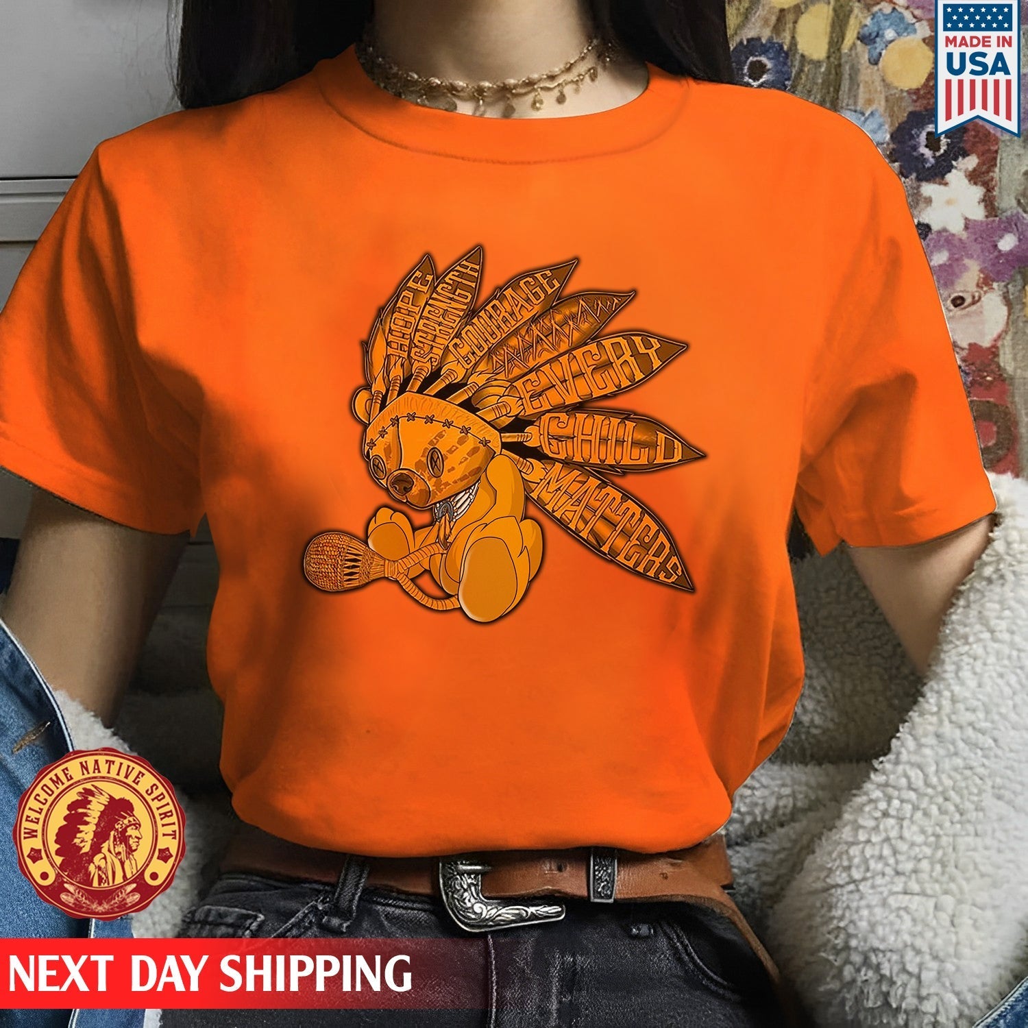 Every Child Matters Feather Indigenous Orange Shirt Day Unisex T-Shirt/Hoodie/Sweatshirt