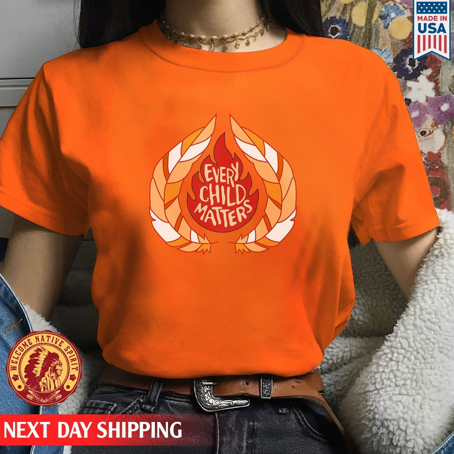 Every Child Matters Fire Orange Shirt Day Unisex T-Shirt/Hoodie/Sweatshirt