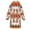 Native American Culture Pattern Horn Button Long Fleece Windbreaker WCS