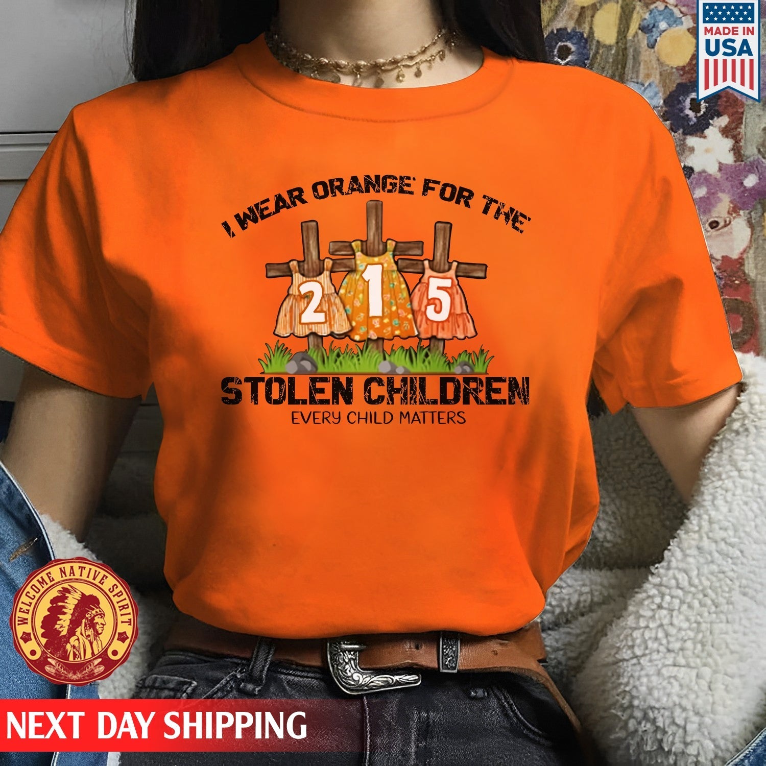 Every Child Matters I Wear Orange For The 215 Stolen Children For Orange Shirt Day Unisex T-Shirt/Hoodie/Sweatshirt