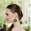 Cute Round Green Beaded Handmade Earrings For Women