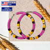 3 inch Hoop Round Pattern Beaded Handmade Earrings For Women