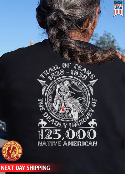 Trail Of Tears 125000 Native American Man Ride Horse Unisex Back T-Shirt/Hoodie/Sweatshirt
