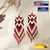 Red Black Long Beaded Handmade Earrings For Women
