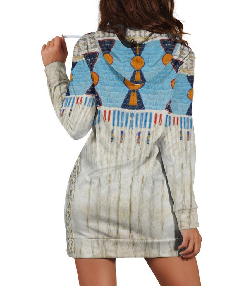 Blue Native Pattern Hoodie Dress WCS
