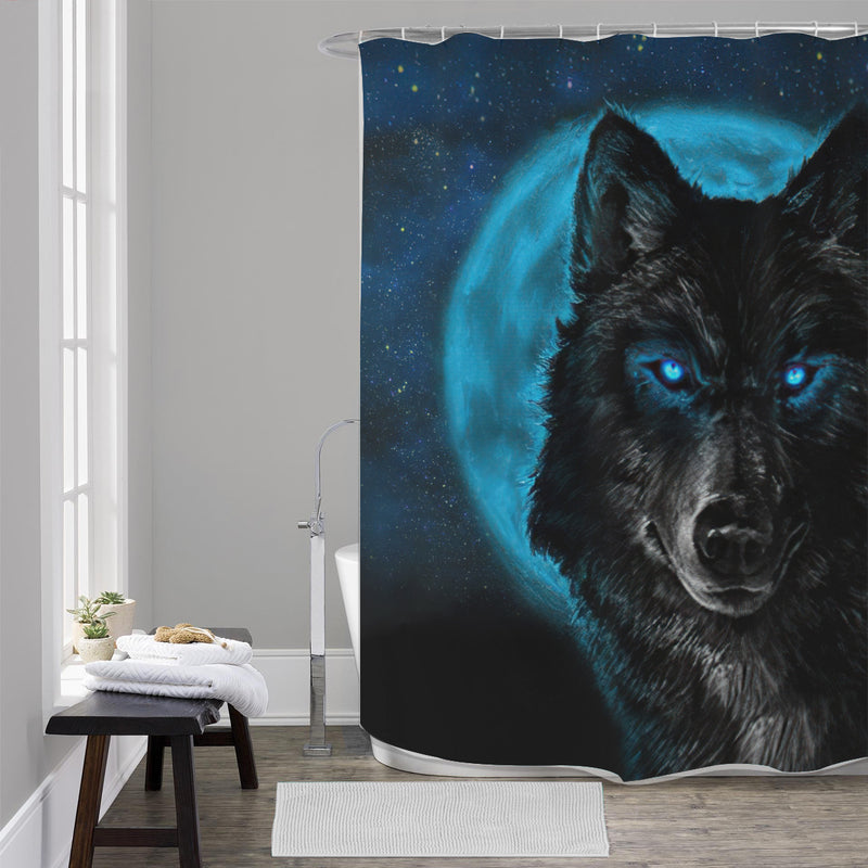 Black Wolf Native American Shower Curtains WCS