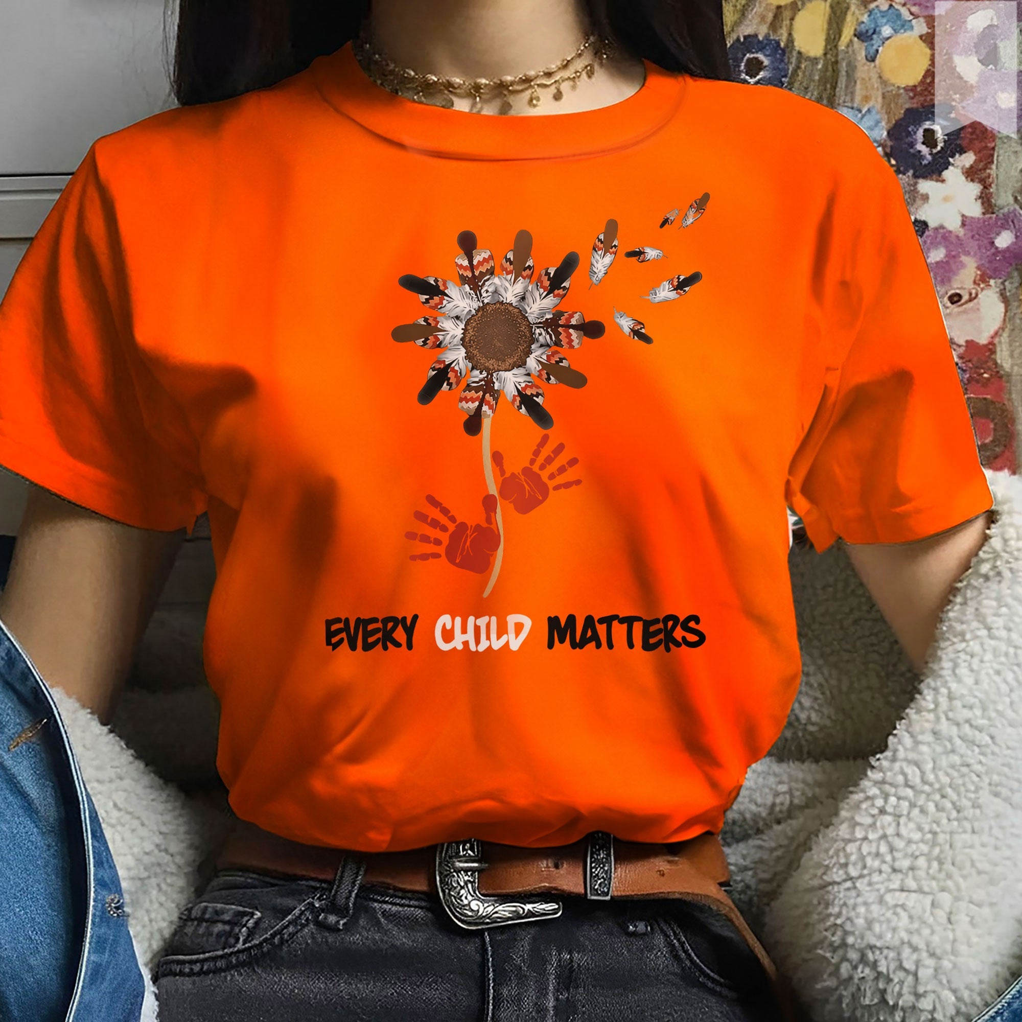 Every Child Matter Native Feathered Spirit Native American Unisex T-Shirt/Hoodie/Sweatshirt