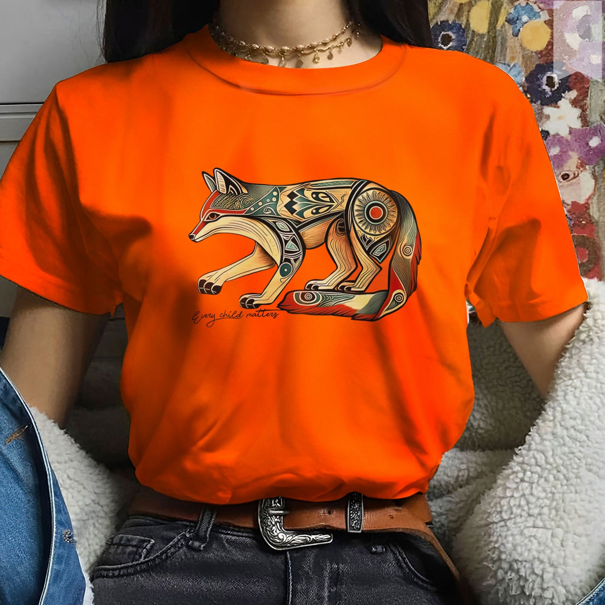 Every Child Matters Native Fox Totem Native American Unisex T-Shirt/Hoodie/Sweatshirt