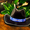 Blue White Red Beaded Cowboy Hat Band Medicine man’s Eye Beadwork IBL