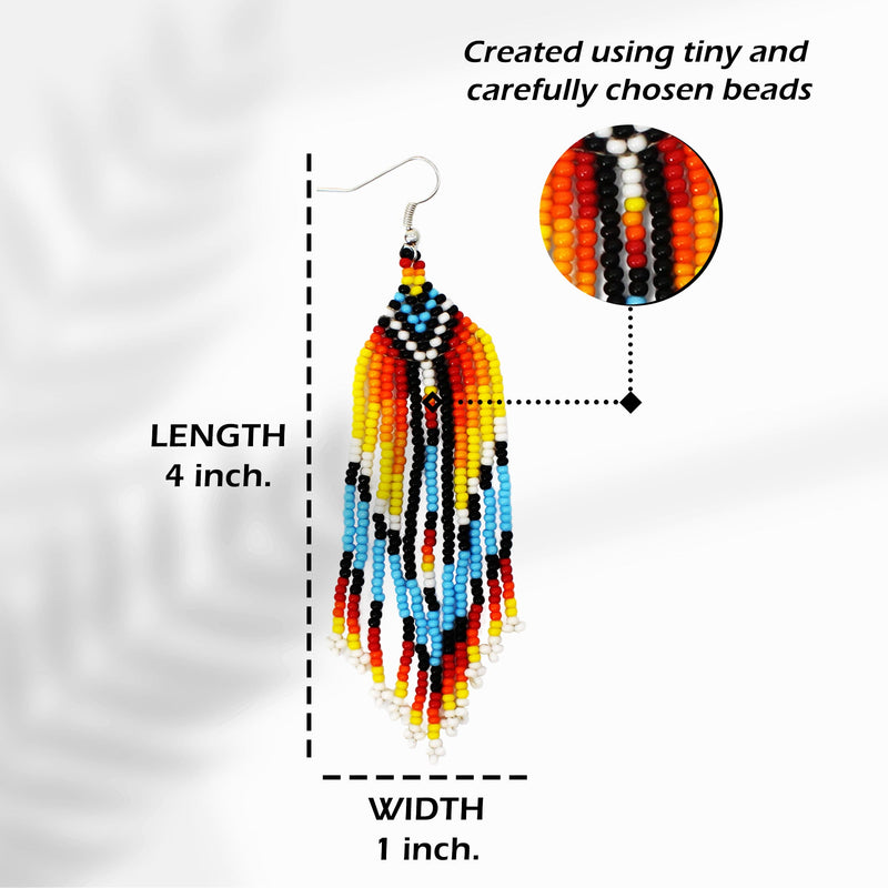 Multi-Color Hook Beaded Handmade Earrings For Women