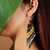 Black Multicolored Beaded Handmade Earrings For Women