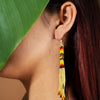 Gold Extra Long Pattern Beaded Handmade Earrings For Women Native Style
