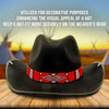 Red Black White Seed Beaded Cowboy Hat Band Waist Belt IBL