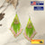 Olive Green Seed Beaded Handmade Earrings For Women