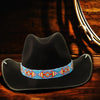 Blue Red Yellow Seed Beaded Cowboy Hat Band Waist Belt IBL