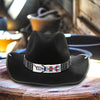 Black Red White Seed Beaded Yei Dancer Beadwork Cowboy Hat Band Belt IBL