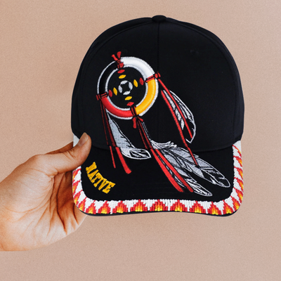 Dreamcatcher Embroidered  Beaded Baseball Cap With Brim Unisex Native American Style