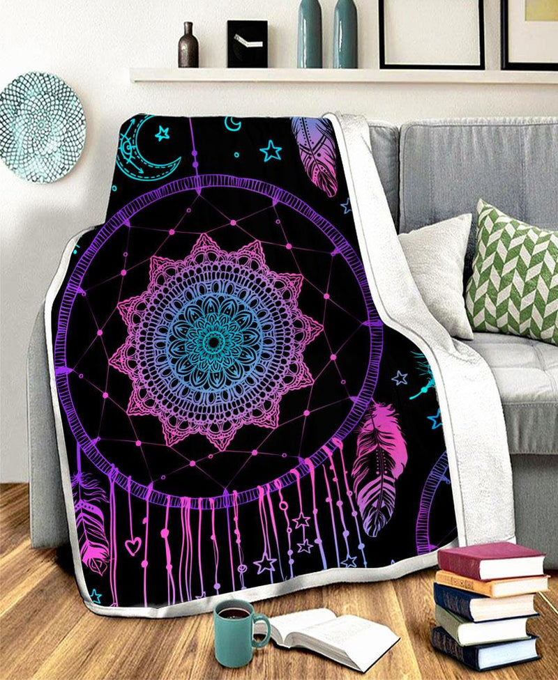 Dreamcatcher Purple Fleece Blanket WCS
