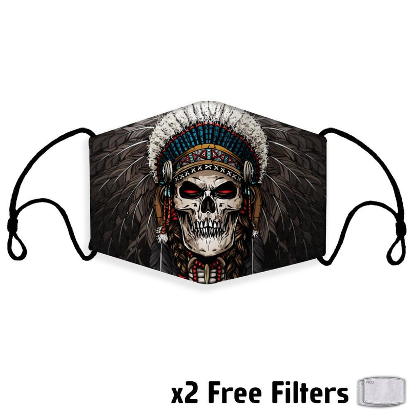 Native Indian Chief Skull Mask WCS