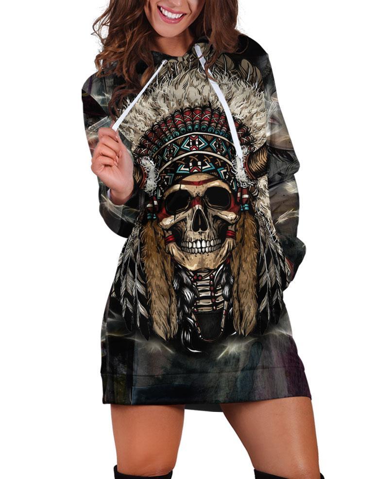 Native Skull Hoodie Dress WCS
