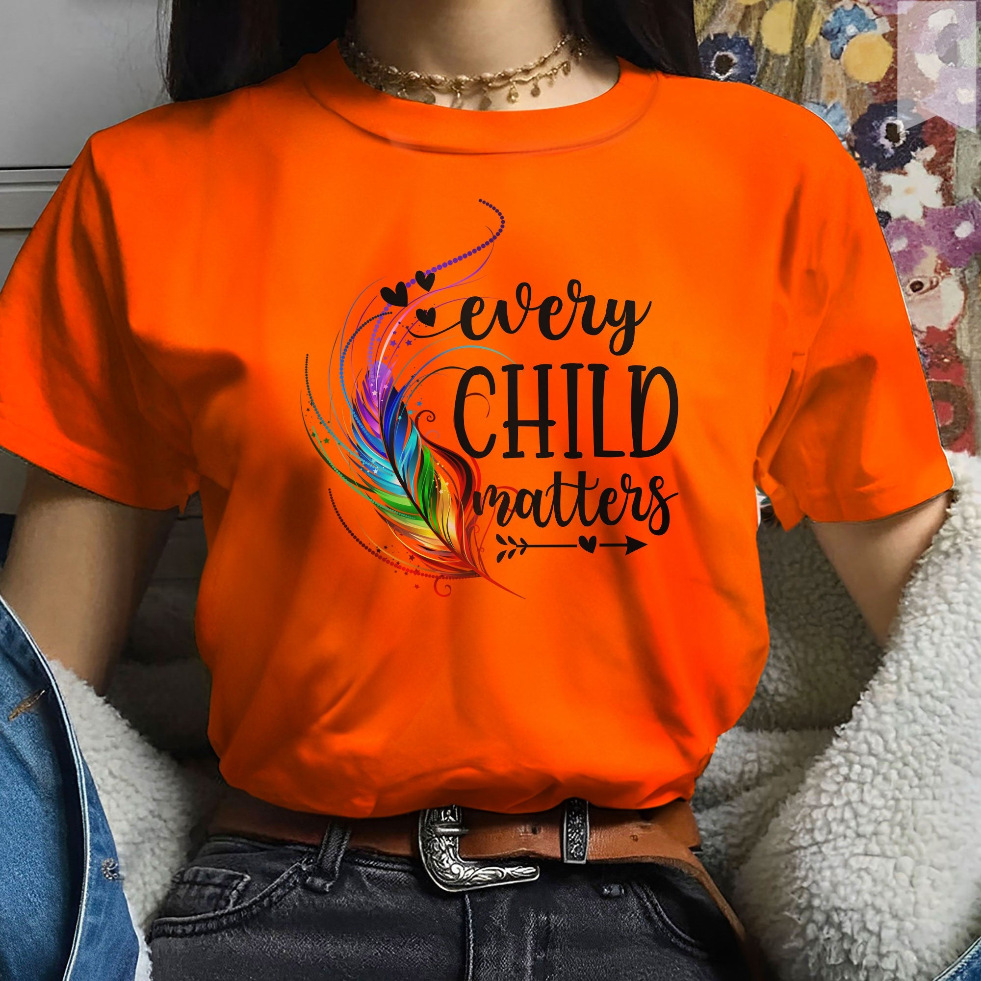 Every Child Matters Native Feathers Native American Unisex T-Shirt/Hoodie/Sweatshirt