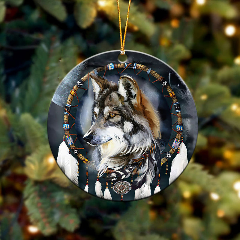 Wolf Native American Ornament WCS