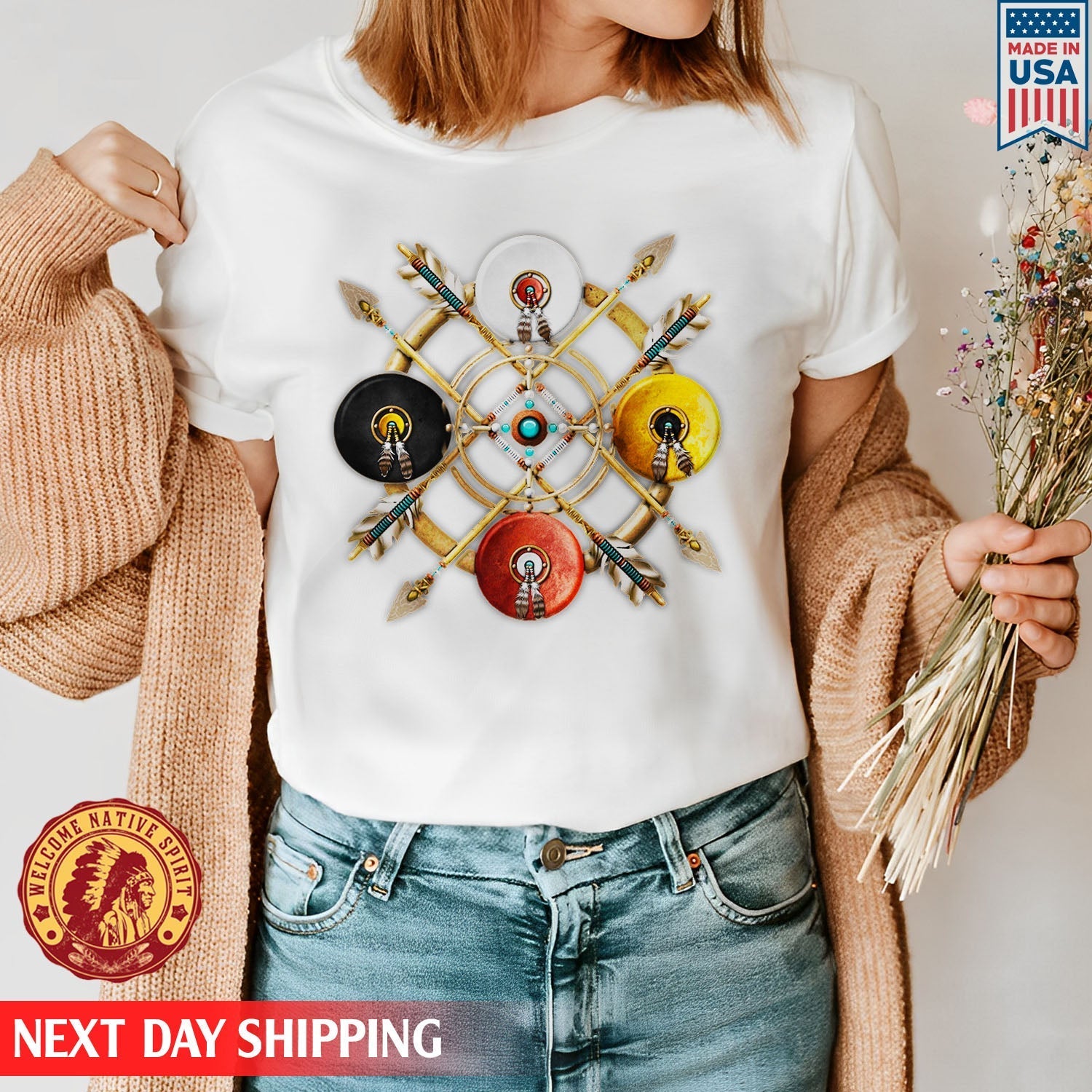 Native American Four Circle Color Unisex T-Shirt/Hoodie/Sweatshirt