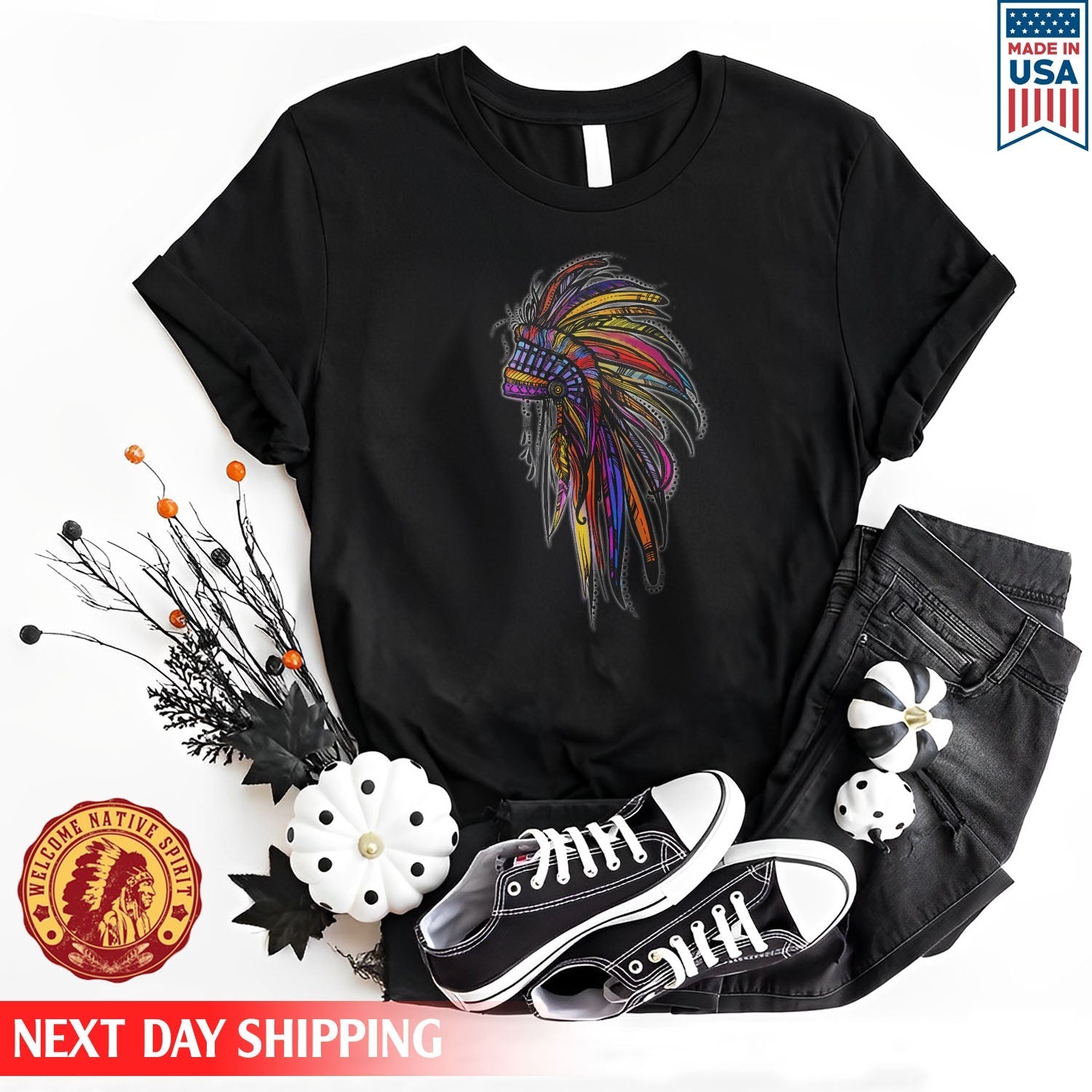 Native American Feather Headdress Unisex T-Shirt/Hoodie/Sweatshirt
