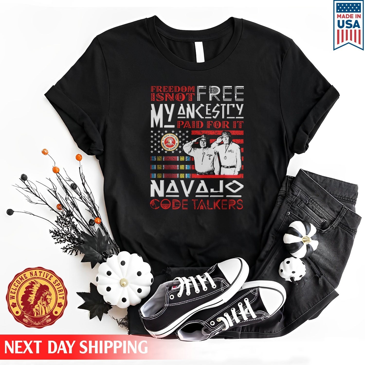 Native American Freedom I Not Free My Ancesiry Paid For It Navajo Code Talkers Native Unisex T-Shirt/Hoodie/Sweatshirt