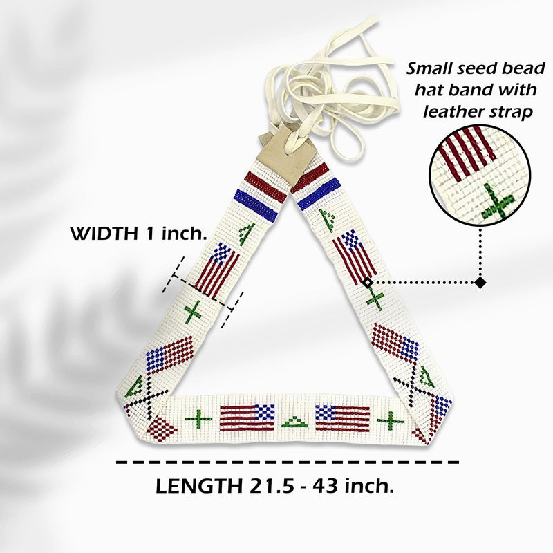 American Patriotic Southwestern Hat Band Beaded Belt Handmade IBL