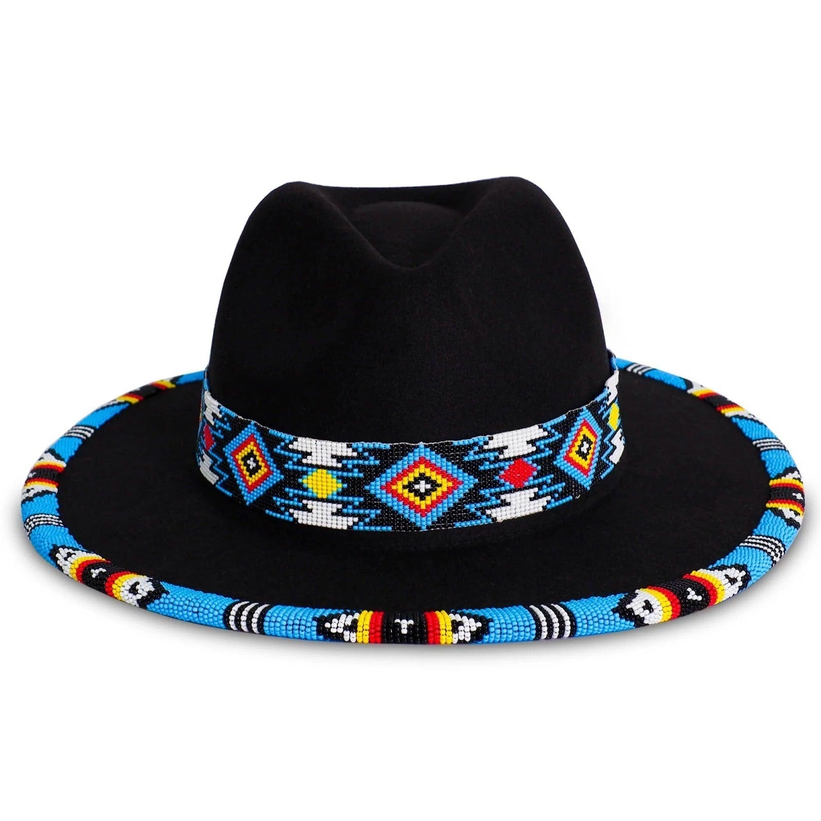 Payette Pattern Fedora Hatband For Men Women Beaded Brim With Native American Style