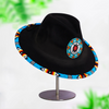 Blue Turtle Feather Fedora Hatband for Men Women Beaded Brim with Native American Style