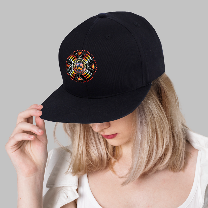 Trail of Tears Beaded Sunburst Beaded Snapback With Patch Cotton Cap Unisex Native American Style