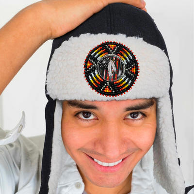 Flag Sunburst Beaded Winter Trapper Hats For Men Women Native American Style
