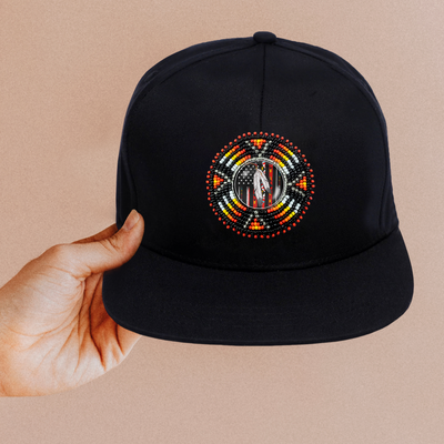 Native Flag Beaded Snapback With Patch Cotton Cap Unisex Native American Style