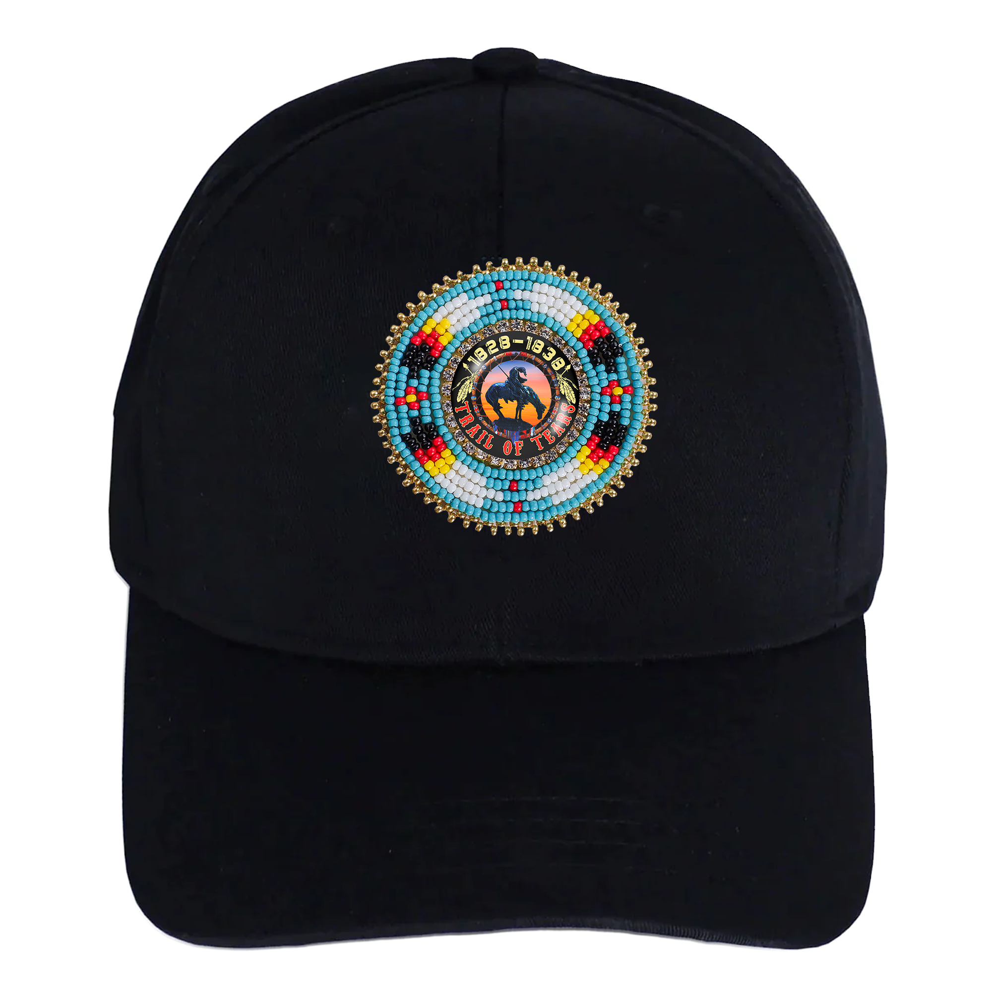 SALE  50% OFFTrail of Tears Baseball Cap With Beaded Patch Cotton Unisex  Native American Styl