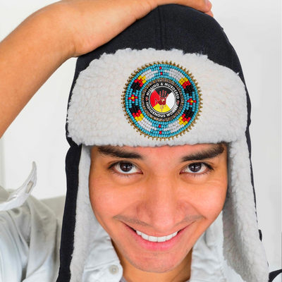 MMIW Beaded Winter Trapper Hats For Men Women Native American Style