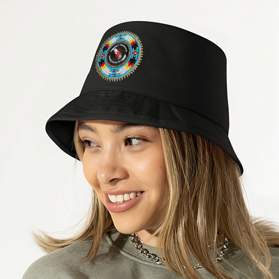 Missing and Murdered Beaded Unisex Cotton Bucket Hat with Native American