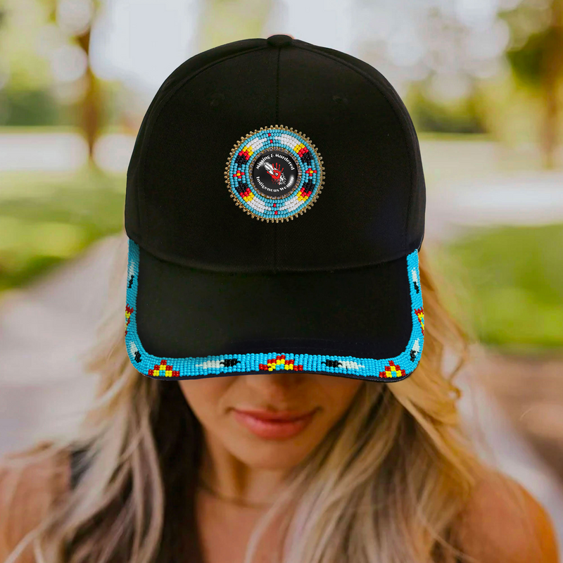 MMIW Blue Baseball Cap With Patch Brim Unisex Native American Style