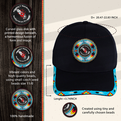 MMIW Blue Baseball Cap With Patch Brim Unisex Native American Style