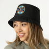 Flag Feather Beaded Unisex Cotton Bucket Hat with Native American