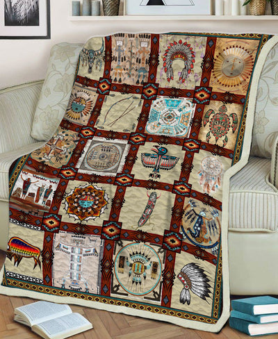 Indigenous Cultural Symbols Fleece Blanket WCS