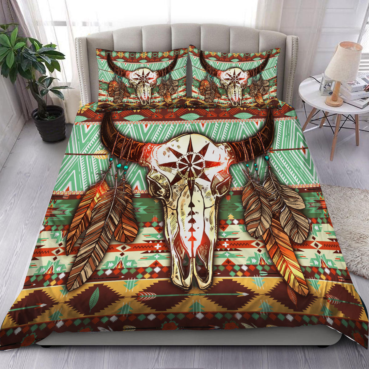 Buffalo Pattern Native American Bedding Set WCS