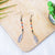 Black Stick with Metal Feather Beaded Handmade Earrings For Women