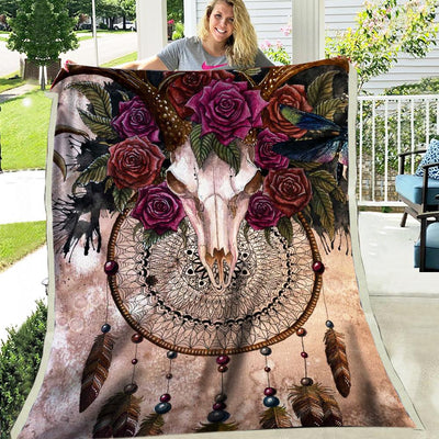 Dreamcatcher Rose Fleece Blanket WCS